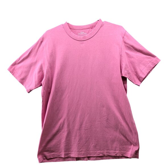 GU (Uniqlo) Cotton Crewneck T Shirt Mens L Pink Short Sleeve Solid - Picture 1 of 8